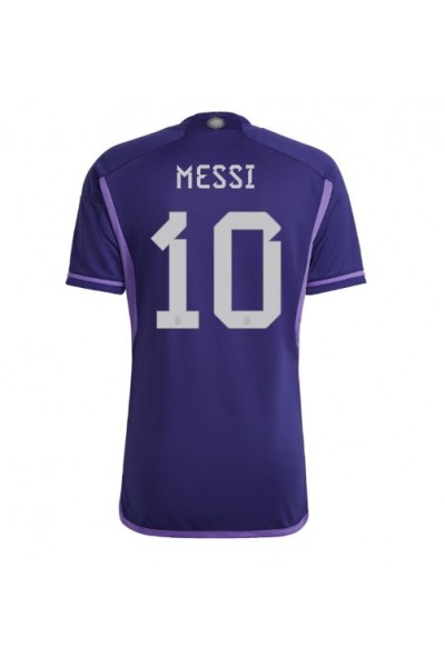 Fotbalové Dres Argentina Lionel Messi #10 Venkovní Oblečení MS 2022 Krátký Rukáv